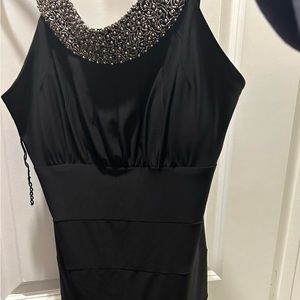 Black dress with beaded neckline